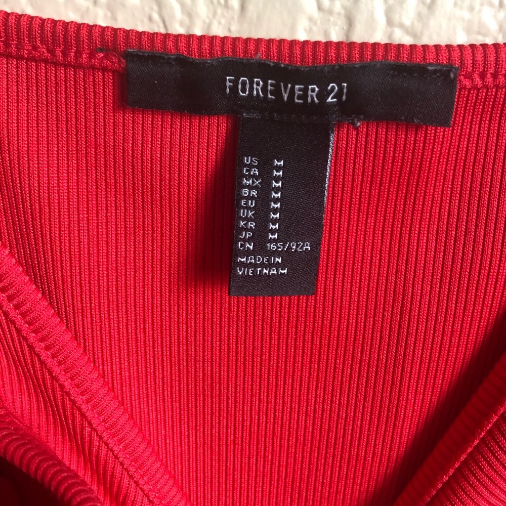 Red Ribbed Bodysuit - Picture 4 of 4